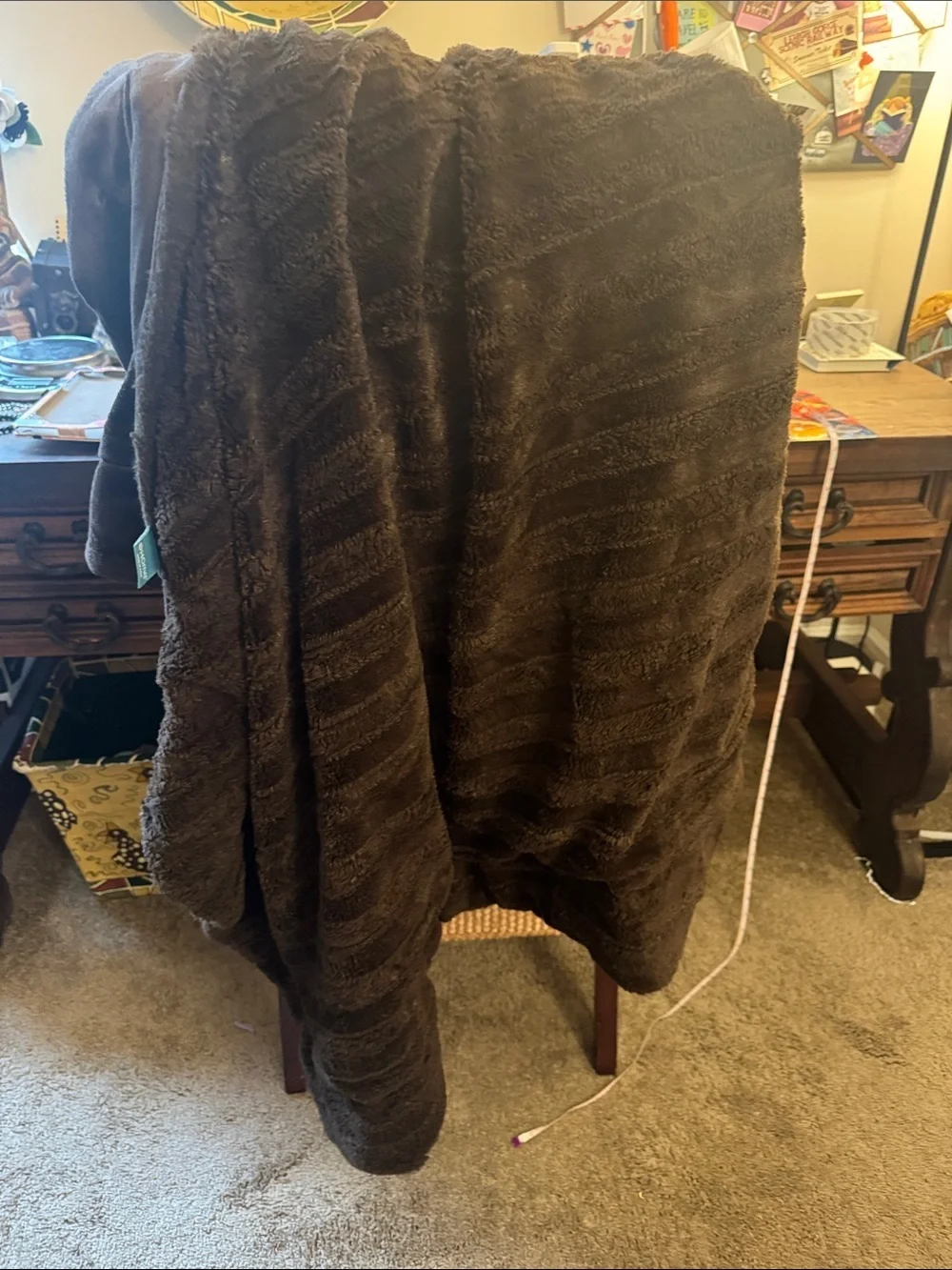 Brown Faux Fur Blanket